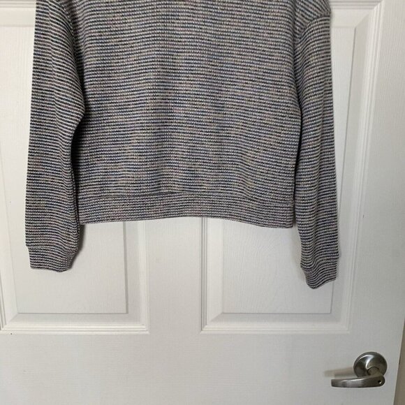 Madewell Women’s XS Multicolor Textured Turtleneck Top Cropped Sweater MB117 - Picture 3 of 9